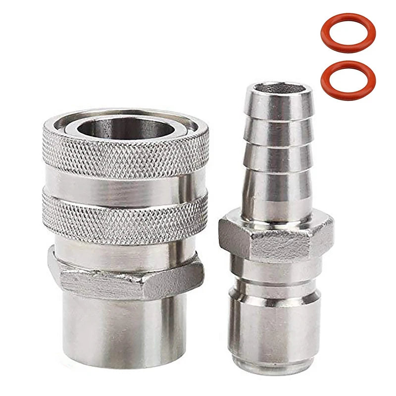 1/2" NPT Bier-Schnelltrennset, 1/2" Barb 304 Edelstahl Schnelltrennset Moonshine Fitting Connectors HomeBrewing