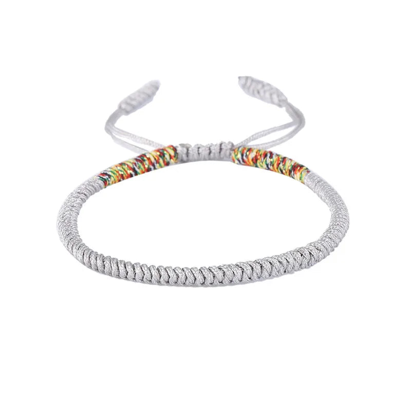 Multicolored Thread Bracelet, Tibetan Buddhism, Love, Lucky Charm, Tibetan Bracelets and Bangles for Women and Men, Handmade Knotted Rope