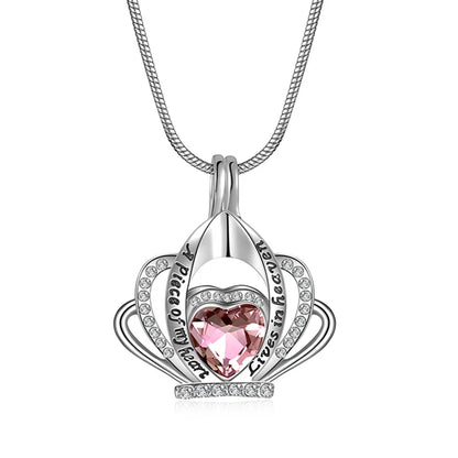 Feuerbestattung Schmuck für Asche Krone Herz Memorial Urne Halskette Andenken Anhänger Kristalle Halskette für Frauen Mädchen Dropshipping