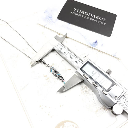 Halskette mit ethnischen Federn, Sommer, brandneuer, auffälliger edler Schmuck, Europa, 925er Sterlingsilber, Böhmen, Geschenk für Frauen