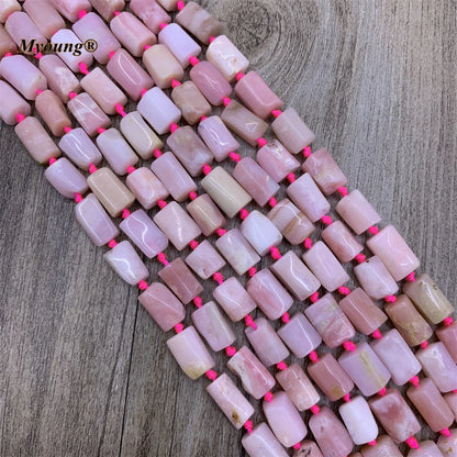 Hohe Qualität Natürliche Rosa Opal Rohr Raum Perlen 6x10MM Edelsteine Perlen Für DIY Schmuck Machen MY211214