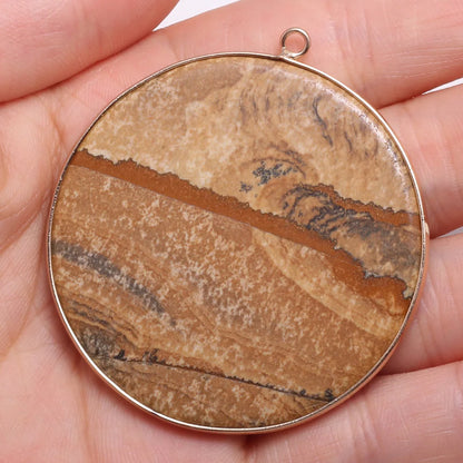 Natürliche Stein Achate Anhänger Disc Form Quarz Kristall Charms Anhänger Für DIY Schmuck Machen Halskette Zubehör Größe 50x55mm