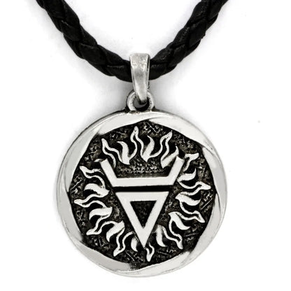 Antique Veles Symbol Weles Choker Sun of God Talisman Pendant Statement Necklace Men's Slavic Amulet Religion Viking Necklaces