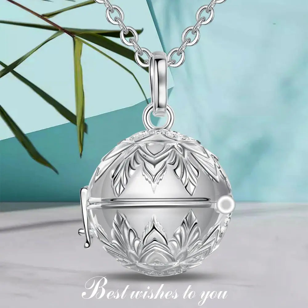 Eudora Urne Einäscherung Anhänger 18mm Lotus geöffnet Käfig Medaillon Asche Halter Andenken Kapsel Halskette Glockenspiel Ball DIY feinen Schmuck k408