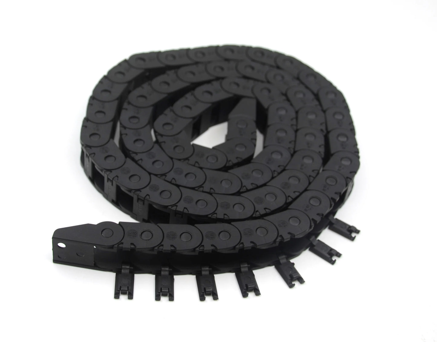2 Stück 10 x 11 mm Länge, 1 Meter, schwarzer Kunststoff, offener Kabel, Drahtträger, Schleppkette, Schleppleine R18, für 3D-Drucker und CNC-Maschinen