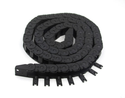 2 Stück 10 x 11 mm Länge, 1 Meter, schwarzer Kunststoff, offener Kabel, Drahtträger, Schleppkette, Schleppleine R18, für 3D-Drucker und CNC-Maschinen