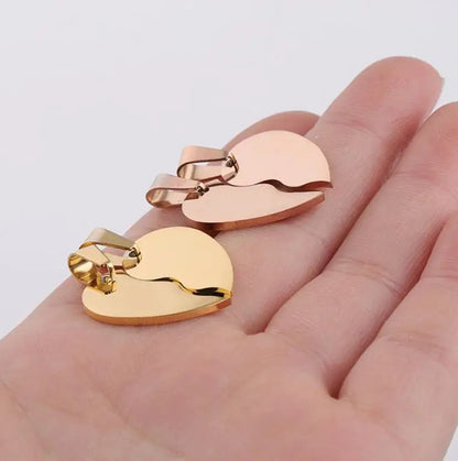 20 Stück 100 % hochglanzpolierter Edelstahl-Herz-Rohling-Puzzle-Charm-Anhänger, gebrochenes Herz, Charm-Anhänger, hochglanzpoliert, Großhandel