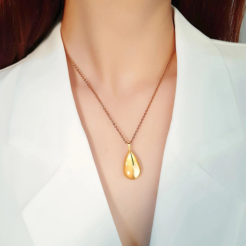 Hohe Qualität Gold Farbe Tear Drop Urnen Anhänger Halsketten Asche Sarg Für Pet Menschliches Feuerbestattung Schmuck