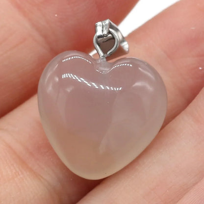 Heißer Verkauf Mode Natürliche Herz-förmigen Halb-wertvolle Rose Quarz Stein Anhänger Charme für Schmuck Machen DIY Halskette 16x16mm 1PC