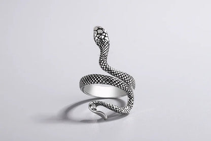 Retro Thai Silber Wicklung Schlangenform 925 Sterling Silber Schmuck Persönlichkeit Dominierendes Tier Exquisite Öffnungsringe R295