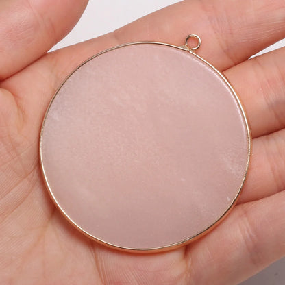 Natürliche Stein Achate Anhänger Disc Form Quarz Kristall Charms Anhänger Für DIY Schmuck Machen Halskette Zubehör Größe 50x55mm