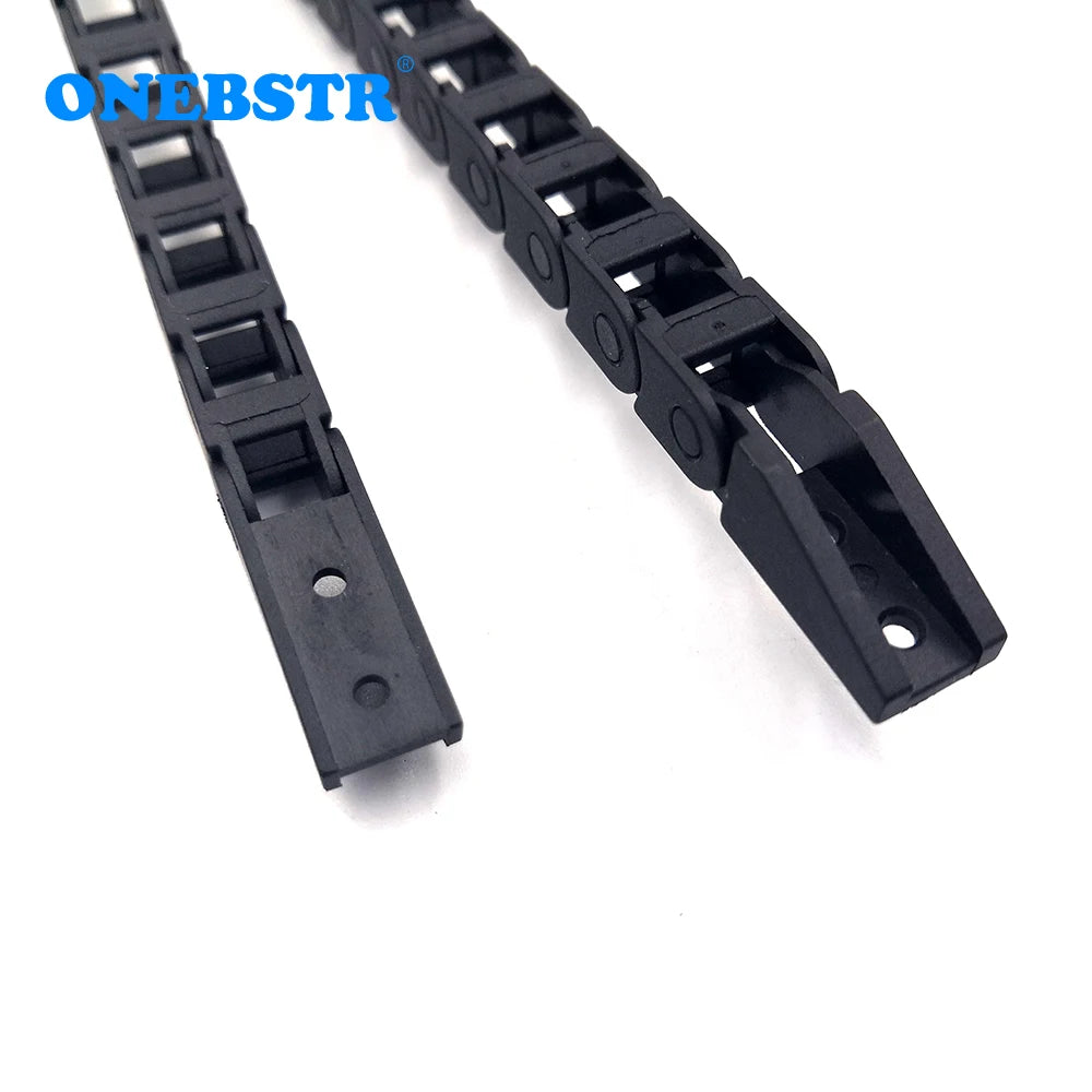 YCHEN 1 Meter 5 x 5 mm Schleppkette, Drahtträger, Kabelhalter, Miniatur-Brückentyp, nicht öffnend, mit Endanschlüssen, Nylon-Schleppleine