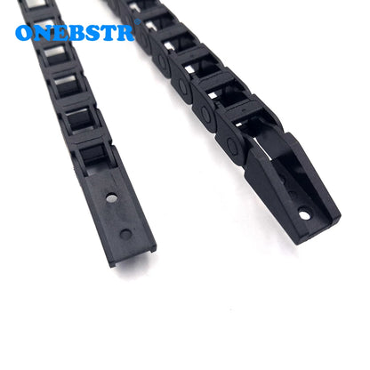 YCHEN 1 Meter 5 x 5 mm Schleppkette, Drahtträger, Kabelhalter, Miniatur-Brückentyp, nicht öffnend, mit Endanschlüssen, Nylon-Schleppleine