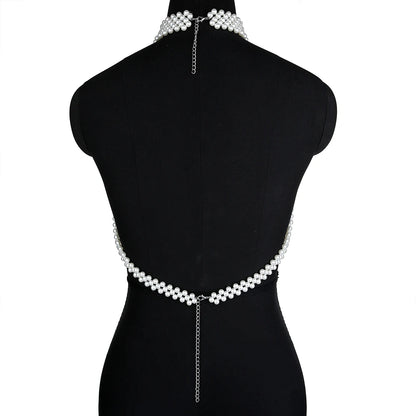 Sexy Frauen Perle Schal Halsketten Kragen Schulter Lange Kette Anhänger Halsketten Pullover Kette Hochzeit Kleid Schmuck Zubehör
