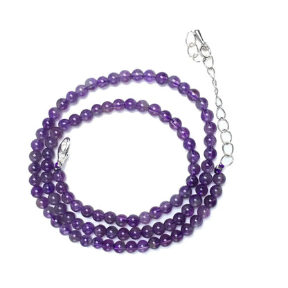 Natürliche 4mm Fluorit Amethyst Sonnenstein Apatit Quarz Perlen Halskette mehrere Farben Geschenke für Mädchen Mode Armband Halsband