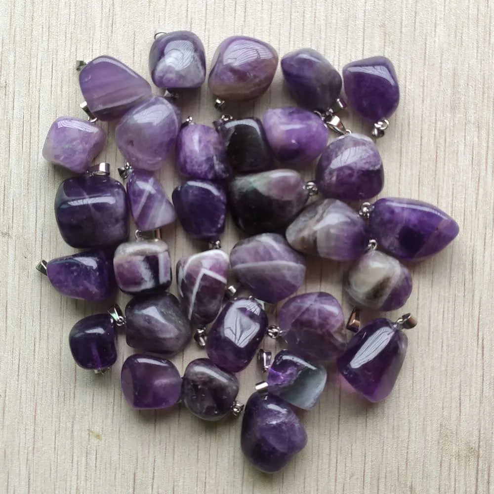 Großhandel 50 teile/los 2025 heißer verkauf trendy Verschiedene Naturstein Gemischt Unregelmäßige form anhänger charms schmuck