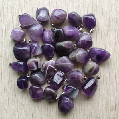 Großhandel 50 teile/los 2025 heißer verkauf trendy Verschiedene Naturstein Gemischt Unregelmäßige form anhänger charms schmuck