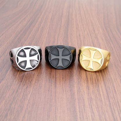 Vintage 316L Edelstahl Silber Farbe männer Eisen Ritter Templer Kreuz Ringe Schmuck Für Freund Geschenk