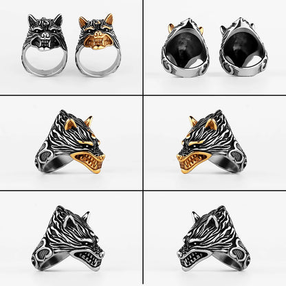 Nordic Viking Edelstahl Ring Anker Kompass Baum des Lebens Viking Rune Wolf Männer und Frauen Ring Schmuck Fabrik Großhandel