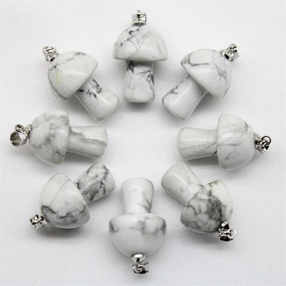 15 stücke Natürliche Stein Anhänger Quarz Kristall Amethyst Achate Aventurin Pilz Stein Anhänger für DIY Machen Zubehör