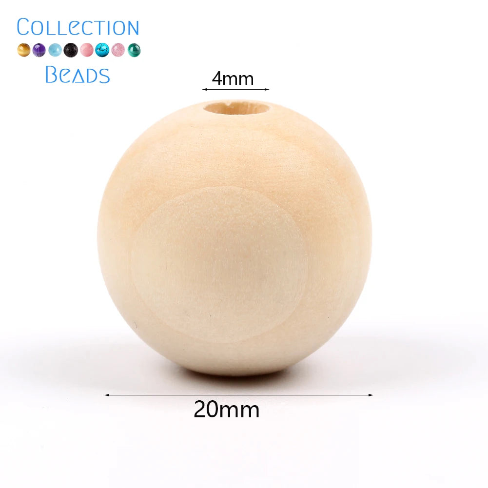 4-50mm 1-1000 Stück natürliche Holzperlen runde Abstandshalter Holzperle bleifreie Kugeln Charms DIY für Schmuckherstellung handgefertigte Accessoires