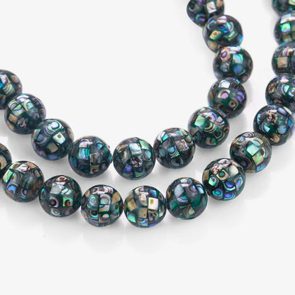 5 stücke Luxus Natürliche Abalone Sea Shell Puzzle Runde Perlen Aurora Paua DIY Handgemachte Neckalce Ohrring Armband Schmuck Finden