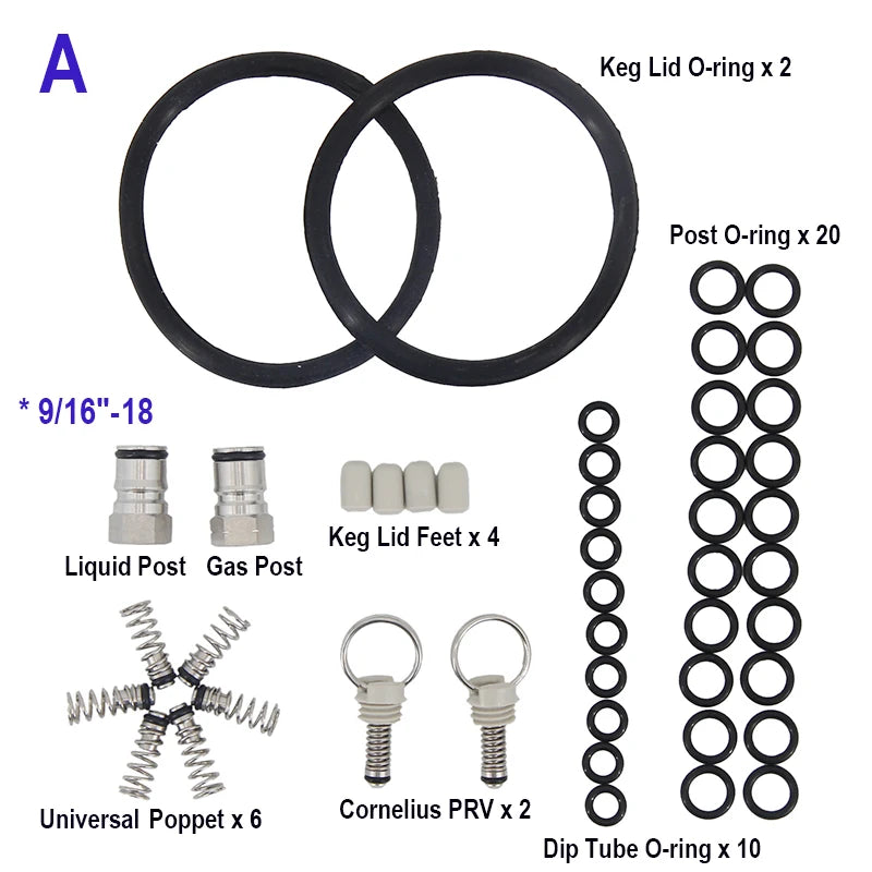 Komplette Ball Lock Fass Dichtung & Reparatur Kit für Cornelius Ball Schloss stil Fässer