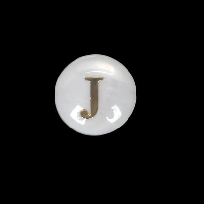 8 mm natürliche 26 Buchstaben weiße Muschel-Alphabet-Abstandsperlen für Schmuckherstellung, DIY handgefertigte Anhänger-Halskette