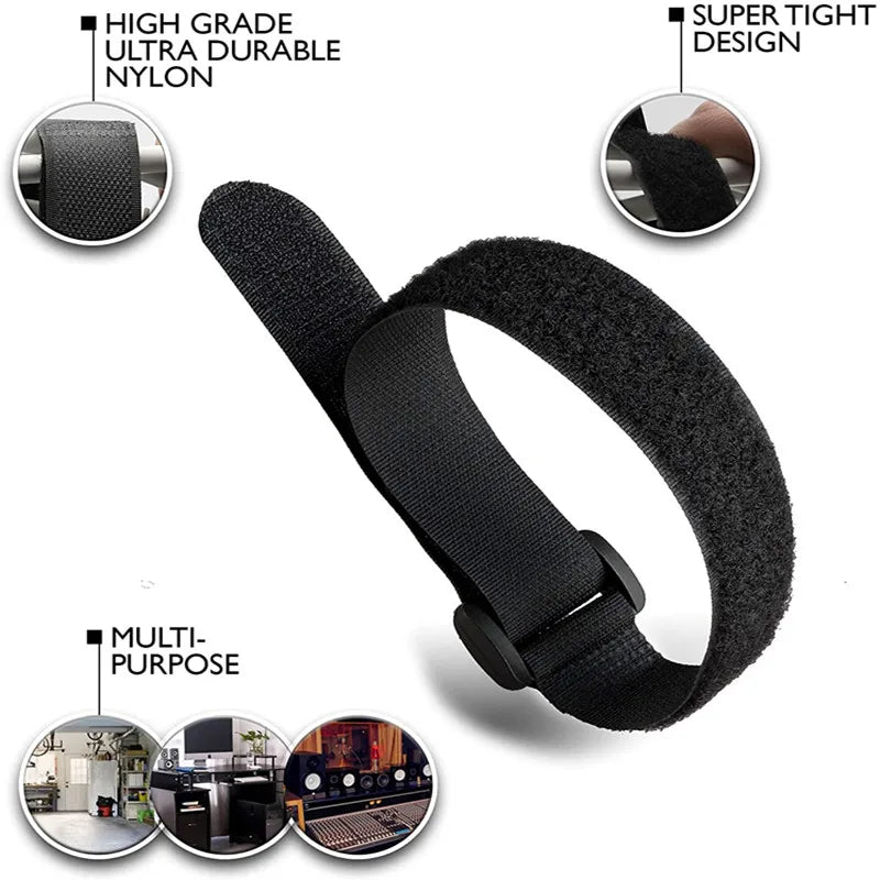 5-10 teile/los 20-200cm Länge 3cm Breiten Schwarzen Reusable Nylon Selbst Klebe Haken & Schleife kabel Krawatten Ordentlich Straps PC TV Veranstalter