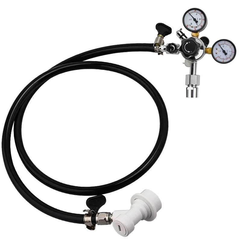 Home Brew Beer Gasleitungsbaugruppe, 5/16 Zoll PVC-Gaskohlisationsschlauch, W21,8 CO2-Regler mit Konvertierungsadapter für CO2-Gasflaschen