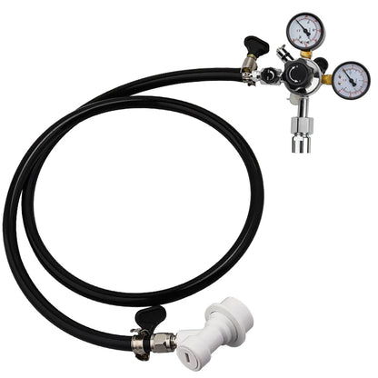 Home Brew Beer Gasleitungsbaugruppe, 5/16 Zoll PVC-Gaskohlisationsschlauch, W21,8 CO2-Regler mit Konvertierungsadapter für CO2-Gasflaschen