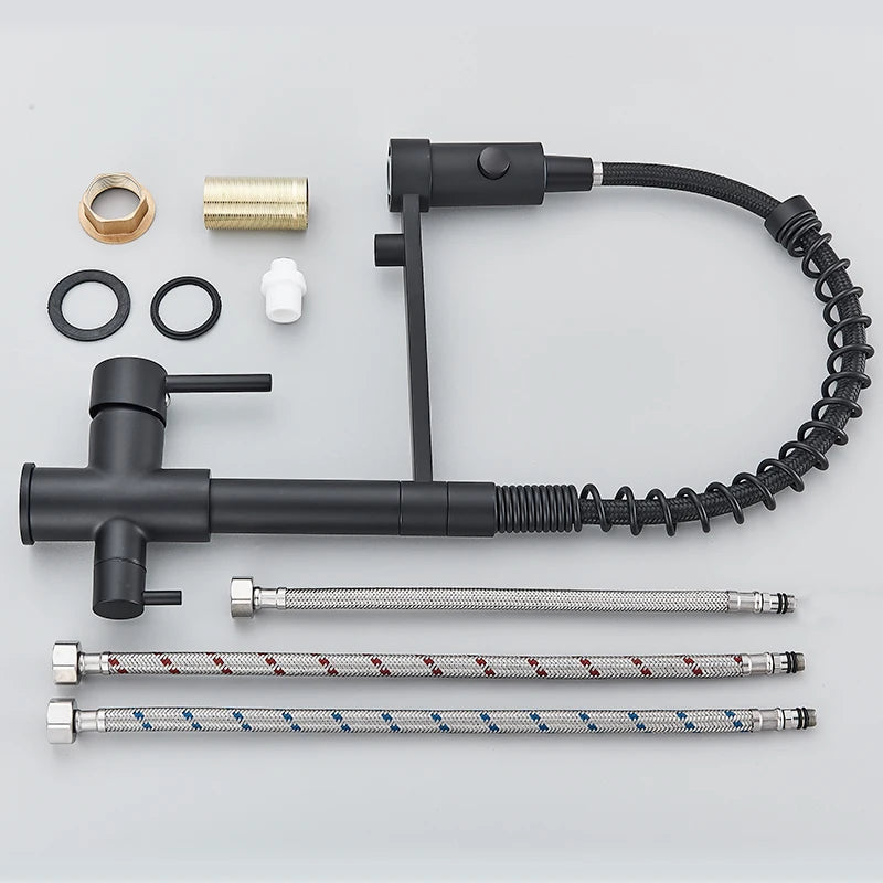 Schwarz Gefilterte Küche Wasser Filter Küche Armaturen Dual Auslauf Filter Wasserhahn Mixer Wasser Reinigung Wasser Kran Für Küche