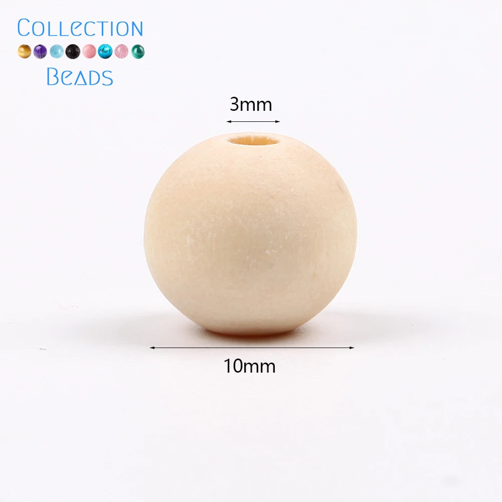 4-50mm 1-1000 Stück natürliche Holzperlen runde Abstandshalter Holzperle bleifreie Kugeln Charms DIY für Schmuckherstellung handgefertigte Accessoires