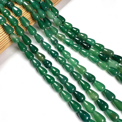 33 teile/los Natürliche Achate Perlen Runde Wasser Tropfen Form Lose Perlen für Die DIY Halskette Armbänder Länge 40cm Größe 8x12mm