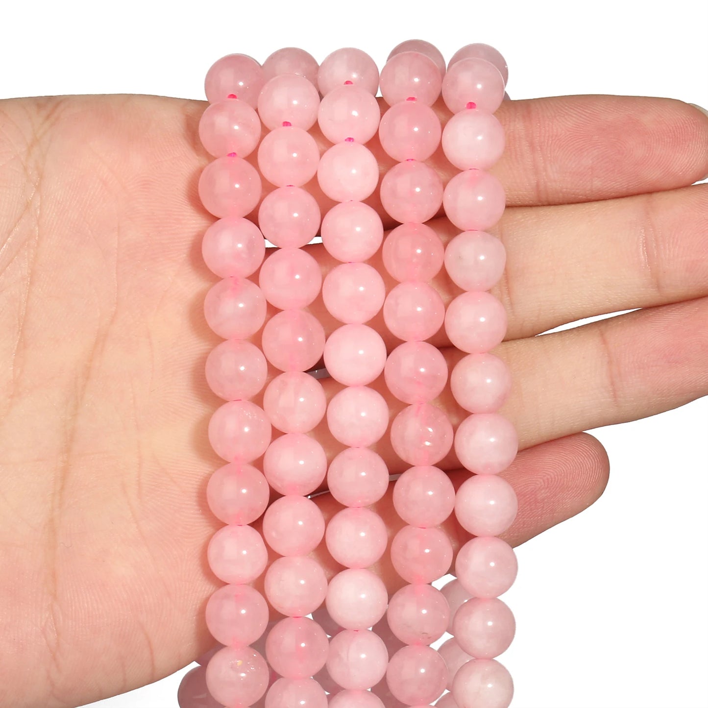 Naturstein Rose Rosa Quarz Kristall Runde Lose Perlen 15''Strang 4 6 8 10 12 MM Pick Größe für Schmuck Machen Diy Armband
