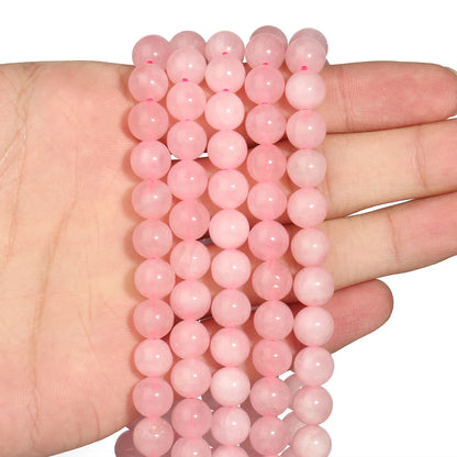 Naturstein Rose Rosa Quarz Kristall Runde Lose Perlen 15''Strang 4 6 8 10 12 MM Pick Größe für Schmuck Machen Diy Armband