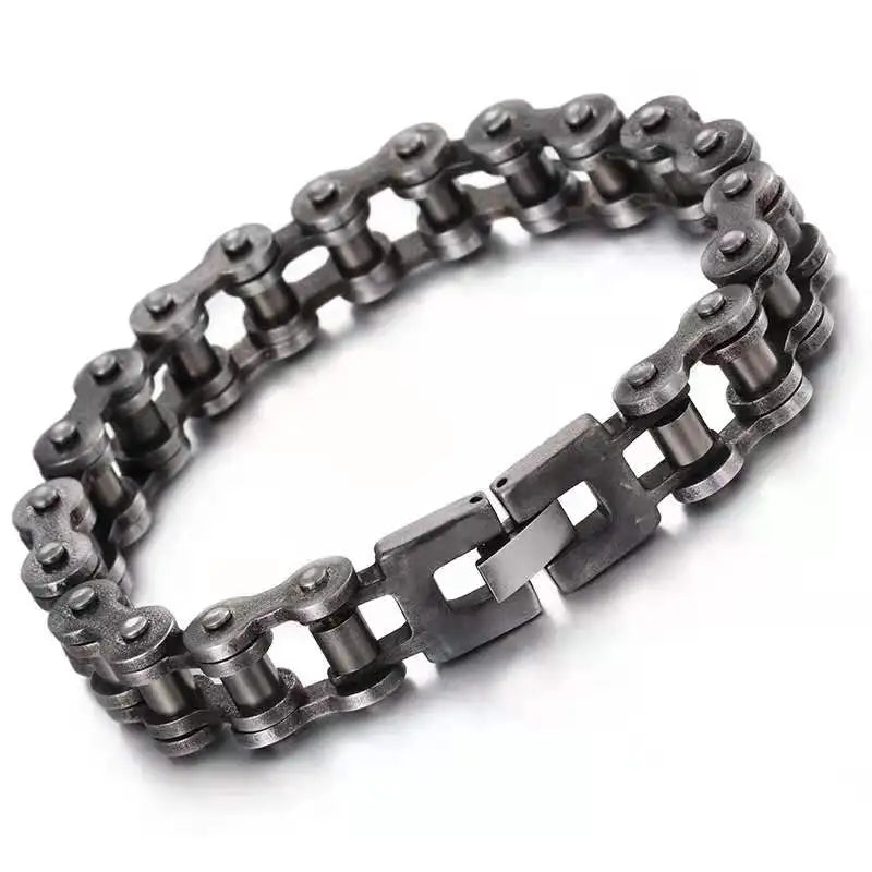 Retro Schwere Bürste Edelstahl Motorrad Kette Armband 11/13 MM Breite Herren Frauen Bike Biker Armbänder Hip-Hop Schmuck 19-23 cm