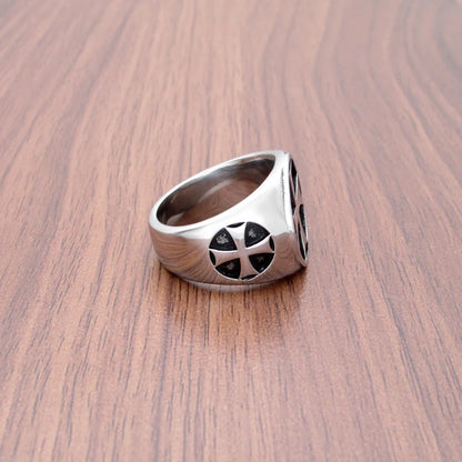 Vintage 316L Edelstahl Silber Farbe männer Eisen Ritter Templer Kreuz Ringe Schmuck Für Freund Geschenk