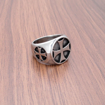 Vintage 316L Edelstahl Silber Farbe männer Eisen Ritter Templer Kreuz Ringe Schmuck Für Freund Geschenk