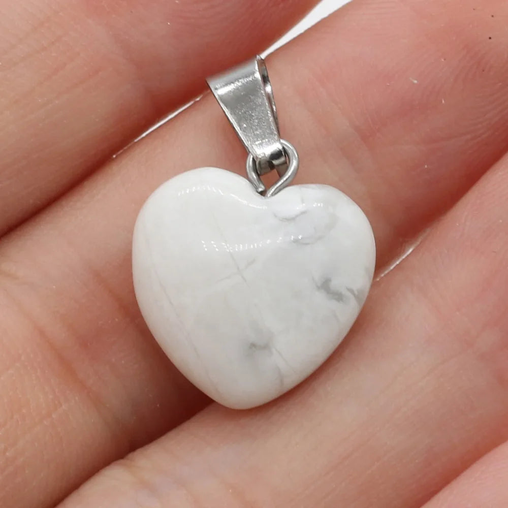 Heißer Verkauf Mode Natürliche Herz-förmigen Halb-wertvolle Rose Quarz Stein Anhänger Charme für Schmuck Machen DIY Halskette 16x16mm 1PC