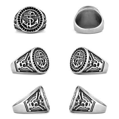 Nordic Viking Edelstahl Ring Anker Kompass Baum des Lebens Viking Rune Wolf Männer und Frauen Ring Schmuck Fabrik Großhandel