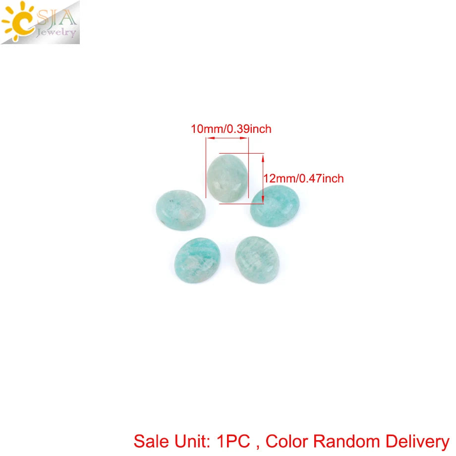 1pc Naturstein Perlen Amazonit Cabochon Oval Flache Lose Perlen für DIY Schmuck Machen Halskette Ring Anhänger Zufällige Farbe h755