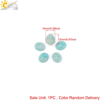 1pc Naturstein Perlen Amazonit Cabochon Oval Flache Lose Perlen für DIY Schmuck Machen Halskette Ring Anhänger Zufällige Farbe h755