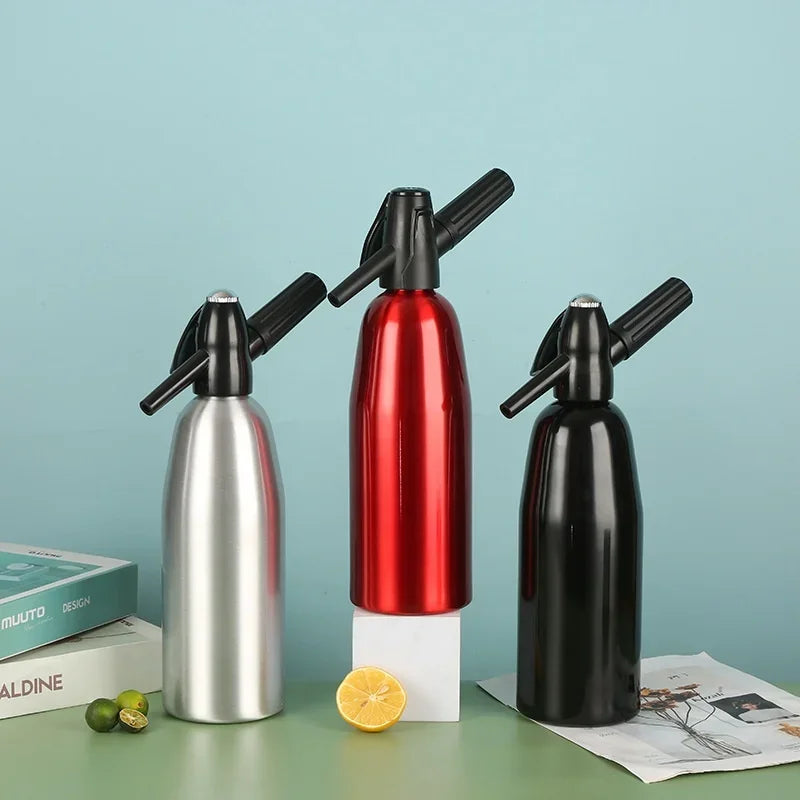 Tragbare Sprudelwasserbereiter Geschmack Soda Blaster CO2 Cocktail Blase Getränke Druckregler Barkeeper Siphon Zubehör Aluminium