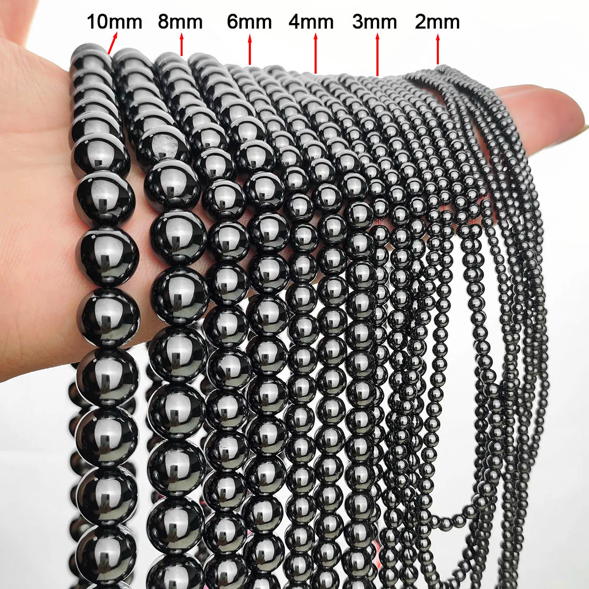 A+ Naturstein, nicht magnetisch, Hämatit, rund, lose Distanzperlen für Schmuckherstellung, DIY-Perlen, Armband, Halskette 2, 3, 4, 6, 8, 10 mm