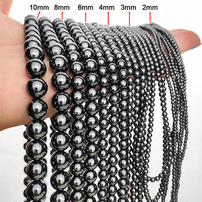 A+ Naturstein, nicht magnetisch, Hämatit, rund, lose Distanzperlen für Schmuckherstellung, DIY-Perlen, Armband, Halskette 2, 3, 4, 6, 8, 10 mm