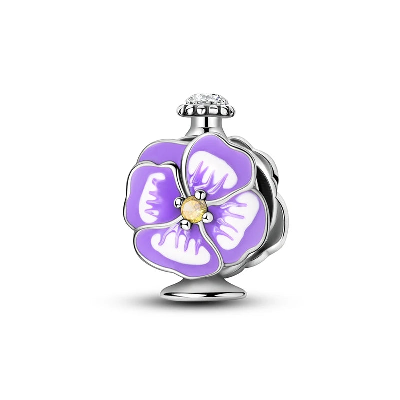 Sicherheitsketten aus 925er-Sterlingsilber, violette Serie, Schmetterling, Widder, Zwillinge, passend für Original-Armbänder, DIY-Schmuckherstellung, Geschenk für Frauen