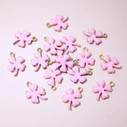20 Stück 13x10mm Edelstahl Emaille Klee Blume Charms Anhänger Edelstahl DIY Schmuck Herstellung Zubehör Ergebnisse