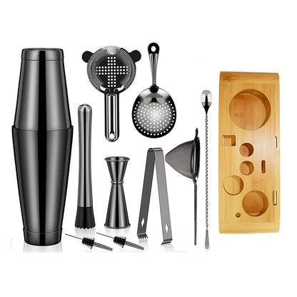 Cocktail Shaker Bar Set: 2 Gewichteten Boston Shaker, Cocktail Sieb Set,Jigger,Muddler und Löffel, eis Tong und 2 Flasche Ausgießer