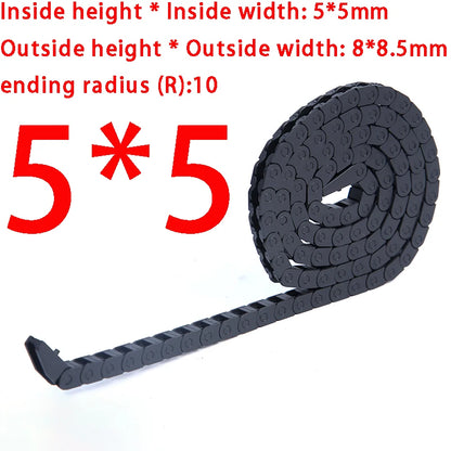 1M 5*5mm Nylon Maschine Schleppleine Kabel Kette für CNC Router Nicht-öffnung Halbgeschlossene geschlossene Schleppkette Silent Bridge